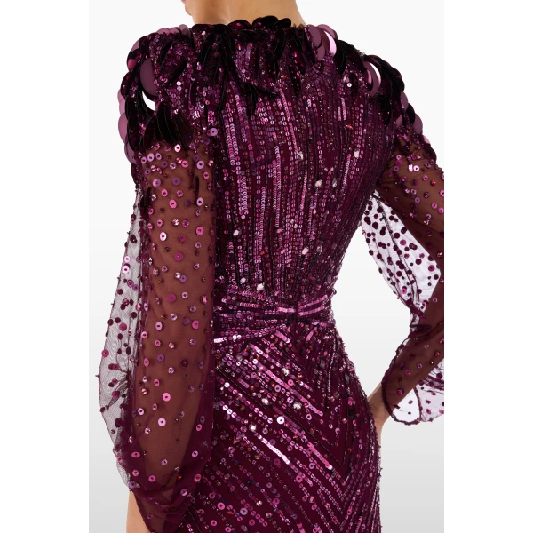 Jenny Packham Xenia Dress in Purple Muscadine | Evening Gowns | Luxury Shoes 