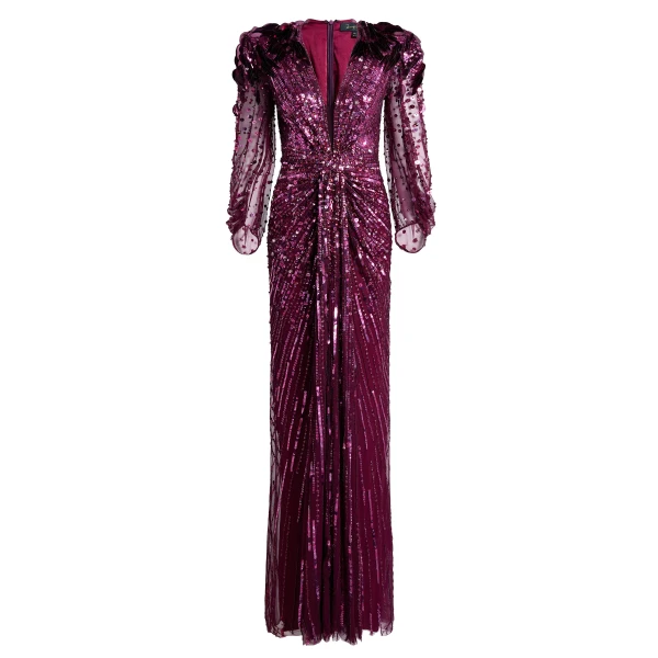 Jenny Packham Xenia Dress in Purple Muscadine | Luxury Shoes 