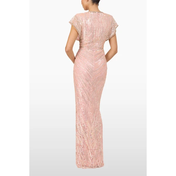 Jenny Packham Zola Dress in Peach Fizz | Evening Gowns | Luxury Shoes 