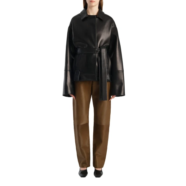 Alder Jacket in Black Leather - Image 2