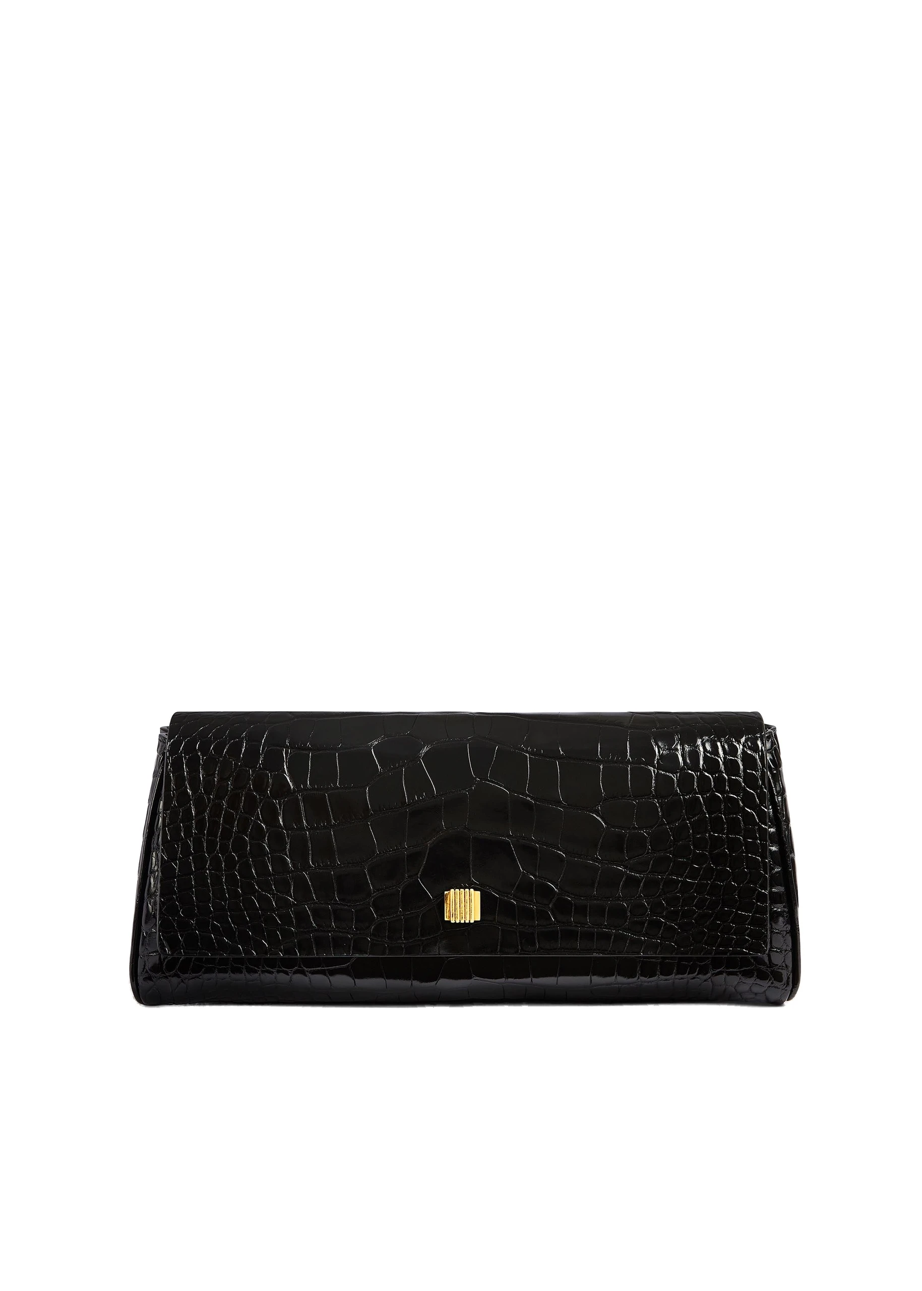 Khaite Audrey Clutch in Black Alligator | Buy Bags at Luxury Shoes Khaite Audrey Clutch in Black Alligator