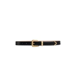 Khaite Benny Belt in Black Leather with Gold