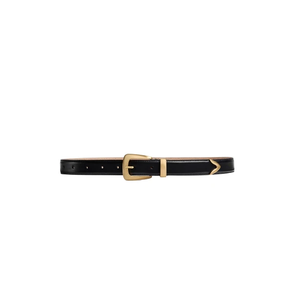 Benny Belt in Black Leather with Gold