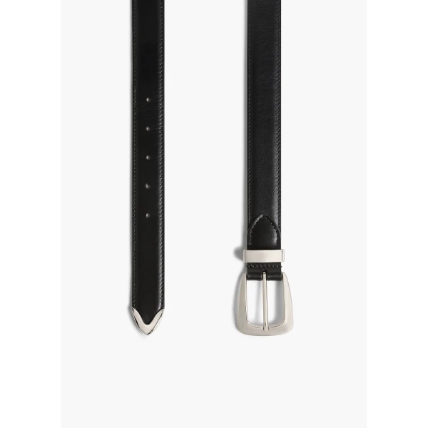 Benny Belt in Black Leather with Silver - Image 2