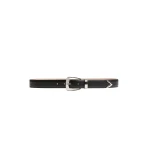 Khaite Benny Belt in Black Leather with Silver