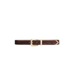 Khaite Benny Belt in Coffee Suede with Gold
