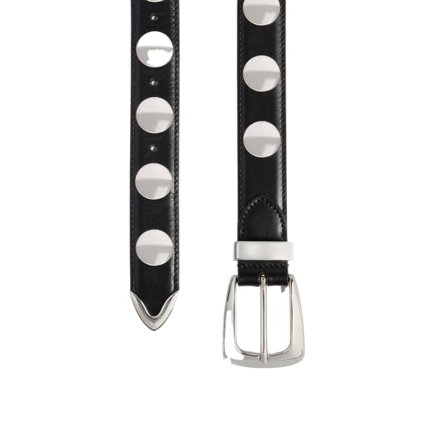Benny Belt with Studs in Black Leather and Silver - Image 2