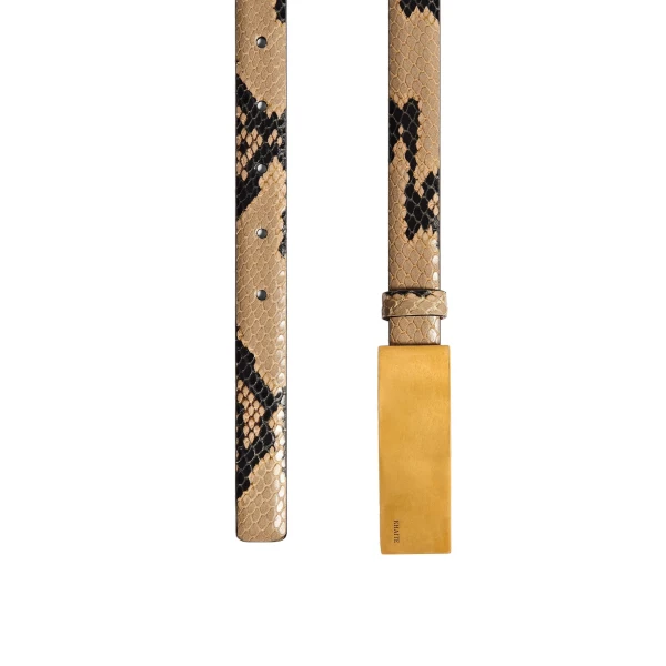 Berlin Belt in Python-Embossed Taupe with Antique Gold - Image 2