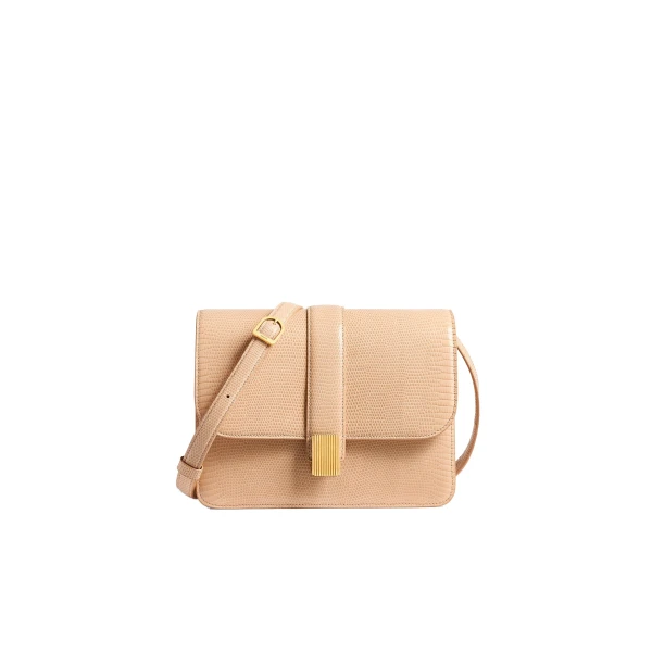 Khaite Blake Crossbody Bag in Desert Sand Lizard