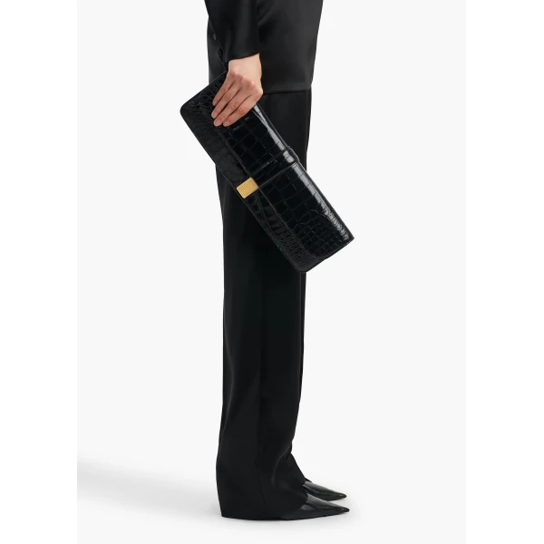 Blake Long Clutch in Black Alligator - Image 3