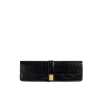 Khaite Blake Long Clutch in Black Alligator