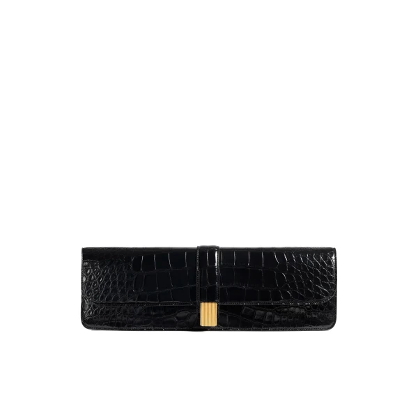 Blake Long Clutch in Black Alligator