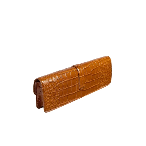 Blake Long Clutch in Dark Honey Alligator - Image 2