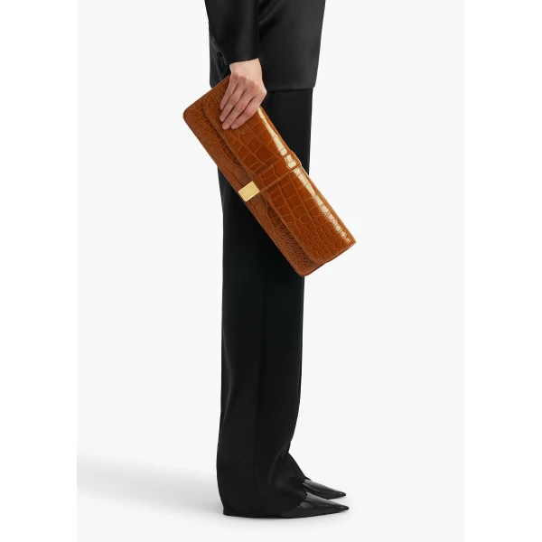 Blake Long Clutch in Dark Honey Alligator - Image 3