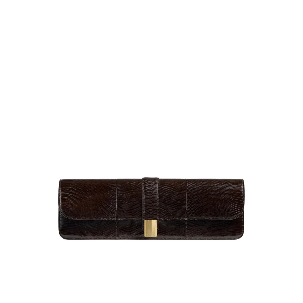 Khaite Blake Long Clutch in Ebano Lizard