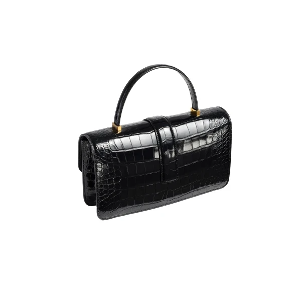 Blake Top Handle Bag in Black Alligator - Image 2