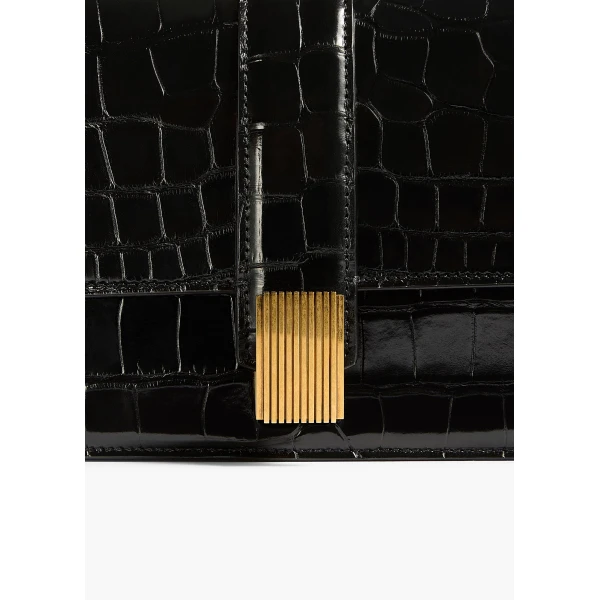Blake Top Handle Bag in Black Alligator - Image 4