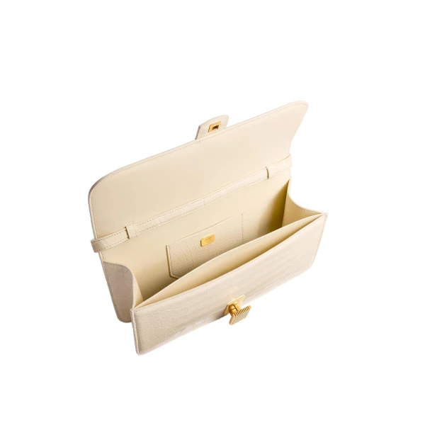 Blake Top Handle Bag in Champagne Alligator - Image 5