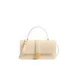 Khaite Blake Top Handle Bag in Champagne Alligator