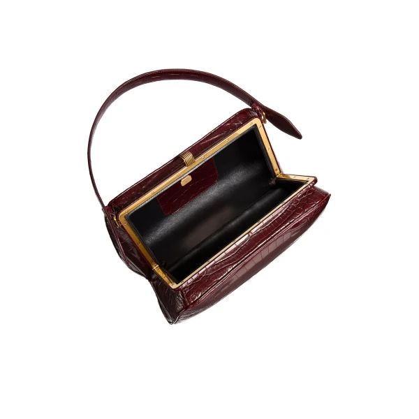Cate Bag in Garnet Alligator - Image 4