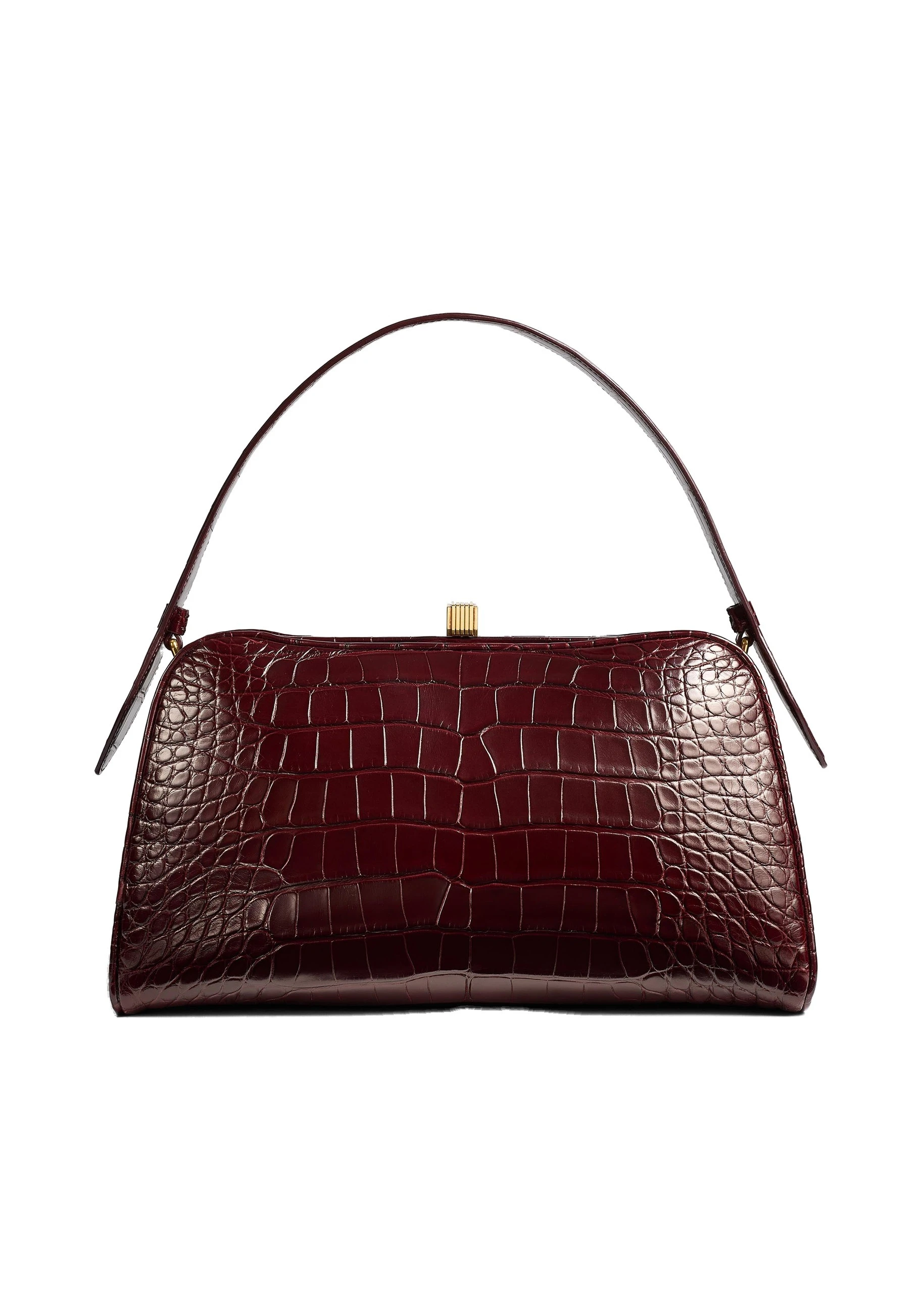 Khaite Cate Bag in Garnet Alligator | Buy Bags at Luxury Shoes Khaite Cate Bag in Garnet Alligator
