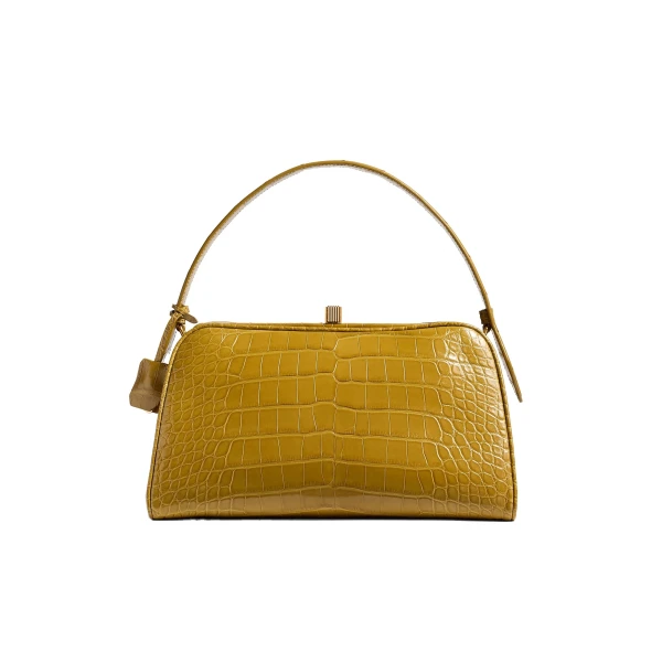 Khaite Cate Bag in Golden Olive Alligator