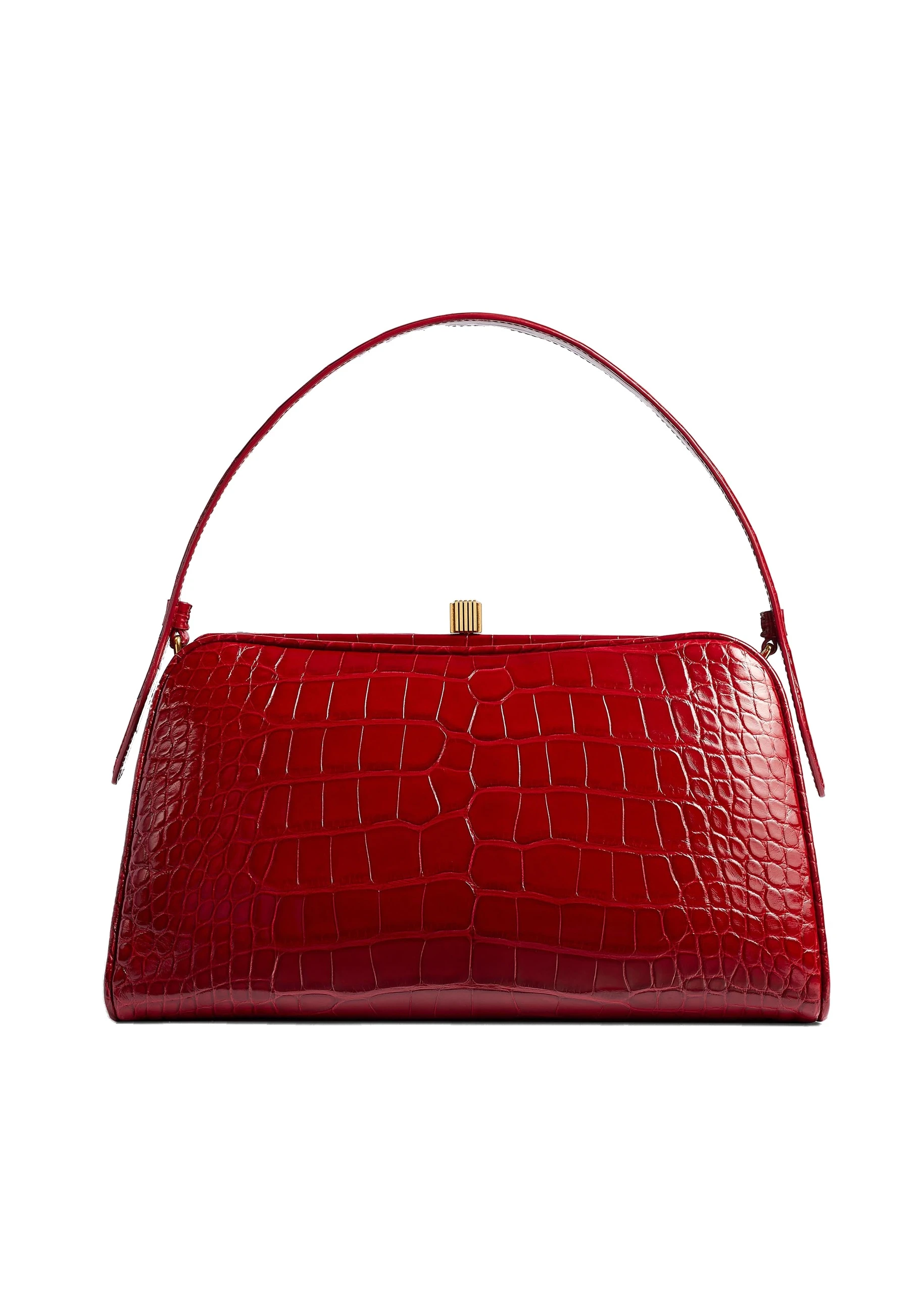 Khaite Cate Bag in Ruby Alligator | Buy Bags at Luxury Shoes Khaite Cate Bag in Ruby Alligator