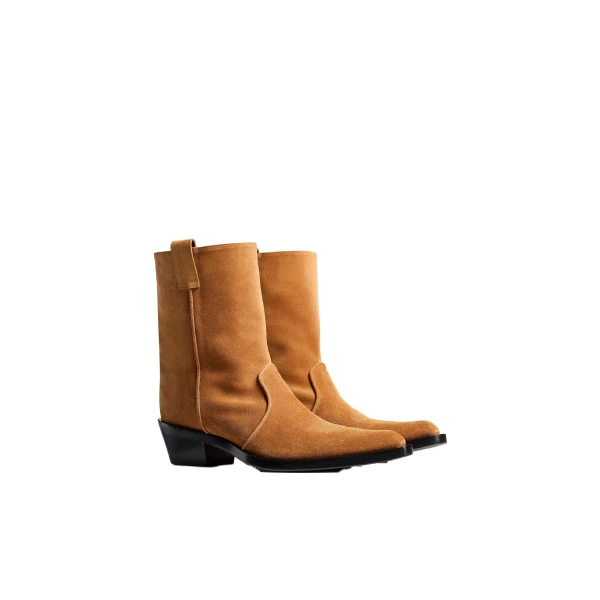 Clive Ankle Boot in Caramel Suede - Image 2