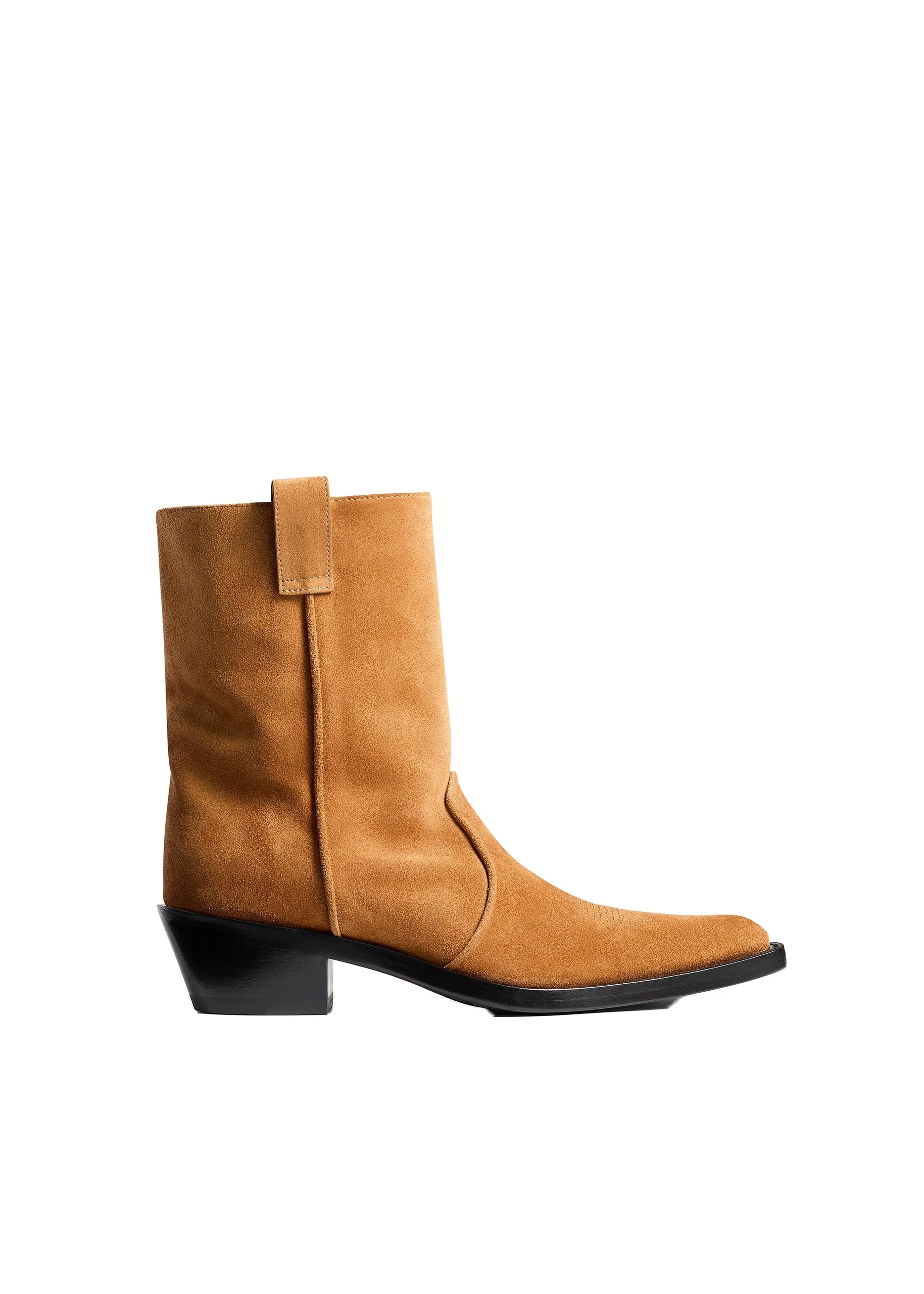 Khaite Clive Ankle Boot in Caramel Suede | Buy Shoes at Luxury Shoes Khaite Clive Ankle Boot in Caramel Suede