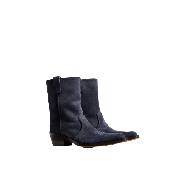 Clive Ankle Boot in Midnight Navy Suede - Image 2