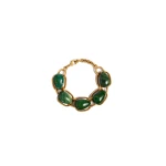Khaite Cyclone Stone Bracelet in Antique Gold with Green