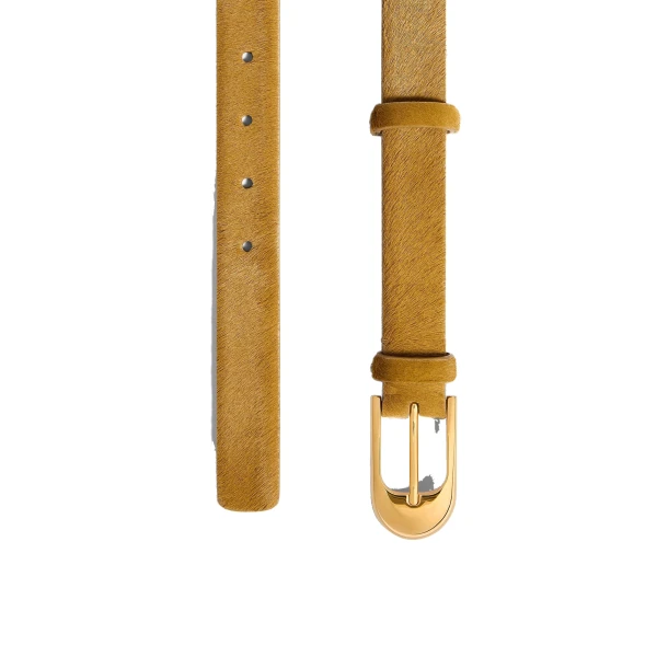 Dome Belt in Bronze Haircalf with Gold - Image 2