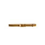Khaite Dome Belt in Bronze Haircalf with Gold