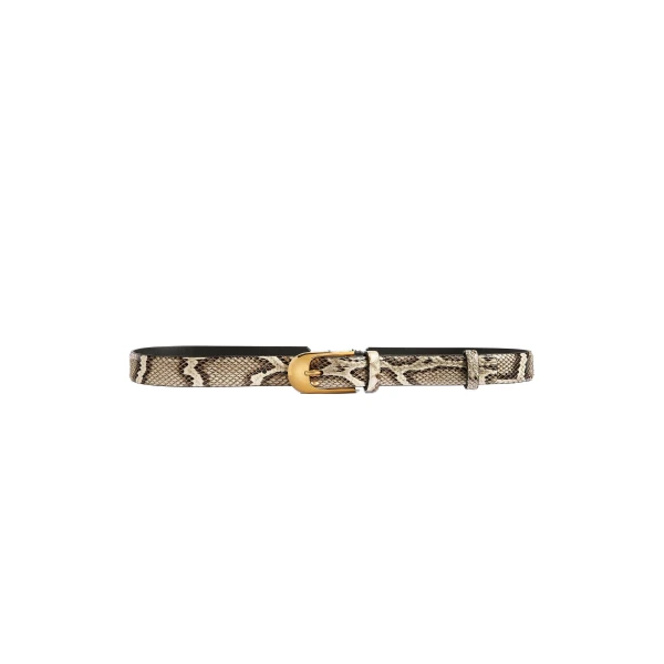 Khaite Dome Belt in Natural Python with Gold