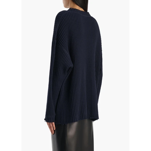 Dylan Top in Dark Navy Waffle - Image 4