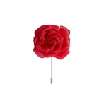 Khaite Frankie Floral Brooch in Crimson