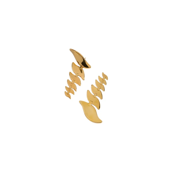 Leaf Cascading Earrings in Gold - Image 2