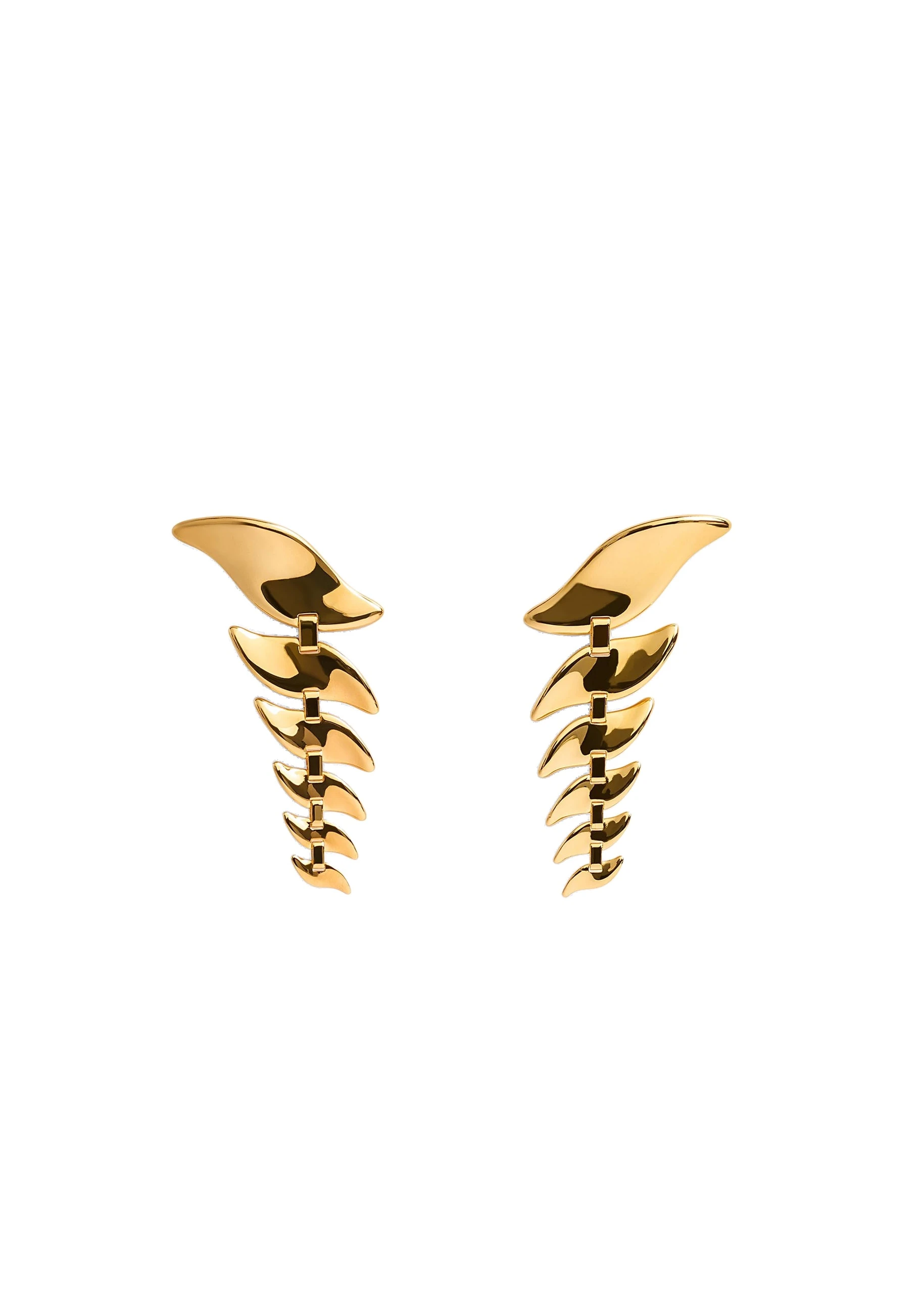 Khaite Leaf Cascading Earrings in Gold | Buy Jewelry at Luxury Shoes Khaite Leaf Cascading Earrings in Gold