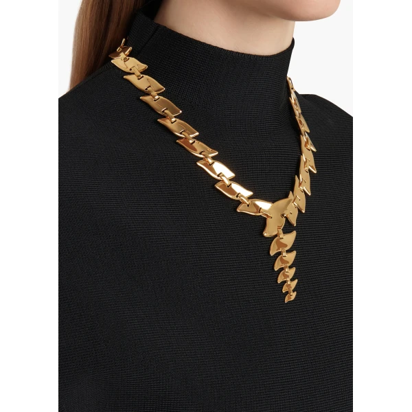 Leaf Chain Necklace in Gold - Image 4