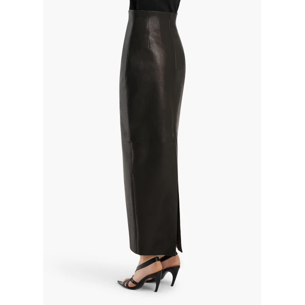 Loxley Skirt in Black Leather - Image 4