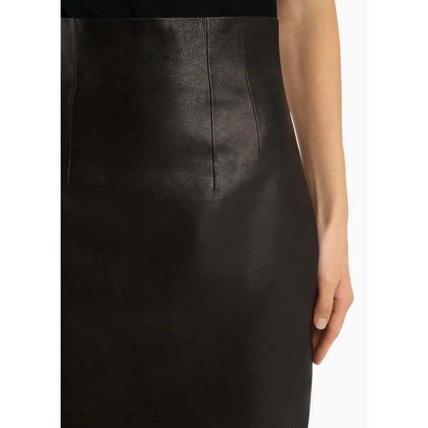 Loxley Skirt in Black Leather - Image 5