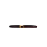 Khaite Manhattan Belt in Bordeaux Leather with Gold