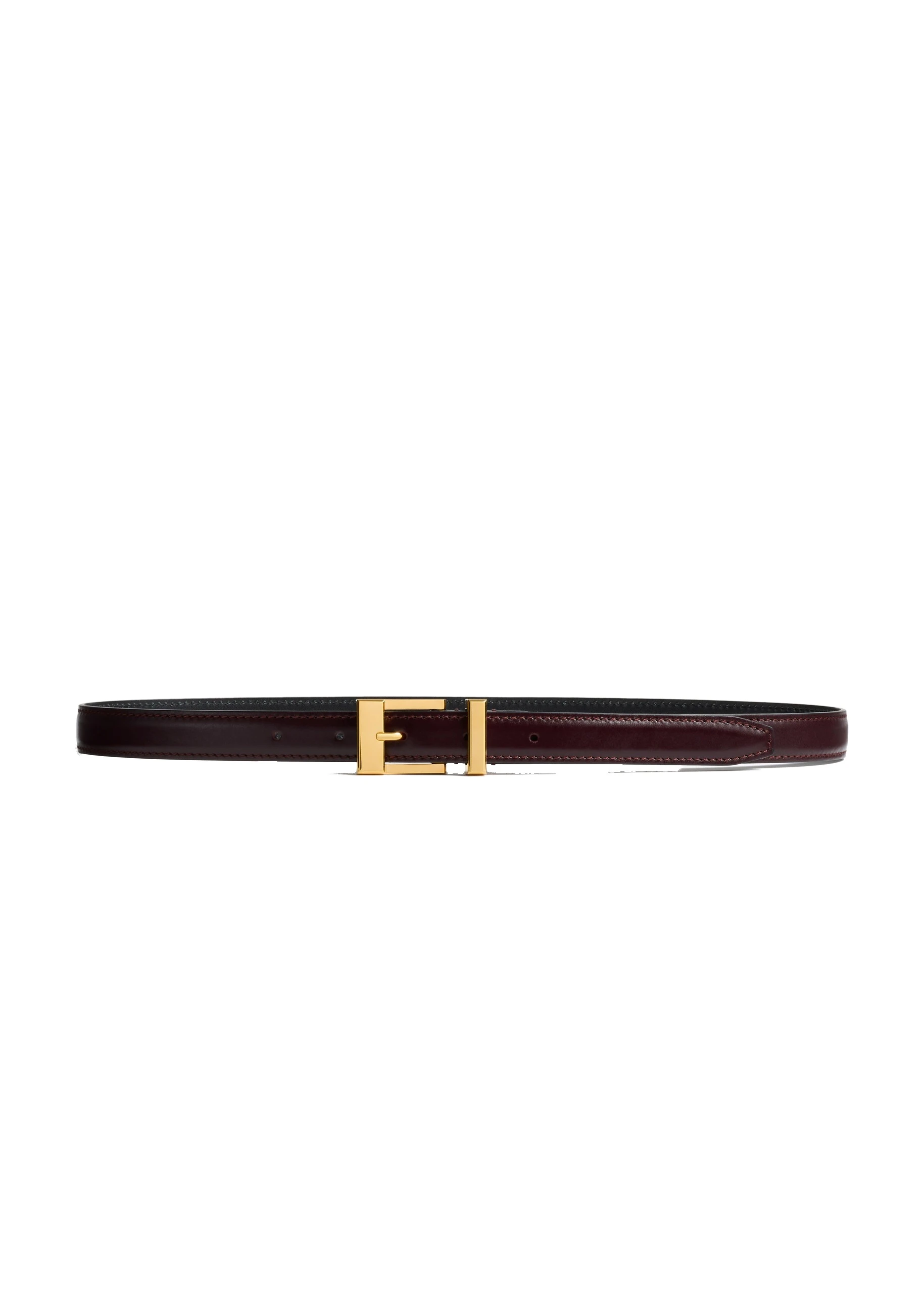 Khaite Manhattan Belt in Bordeaux Leather with Gold | Buy Accessories at Luxury Shoes Khaite Manhattan Belt in Bordeaux Leather with Gold