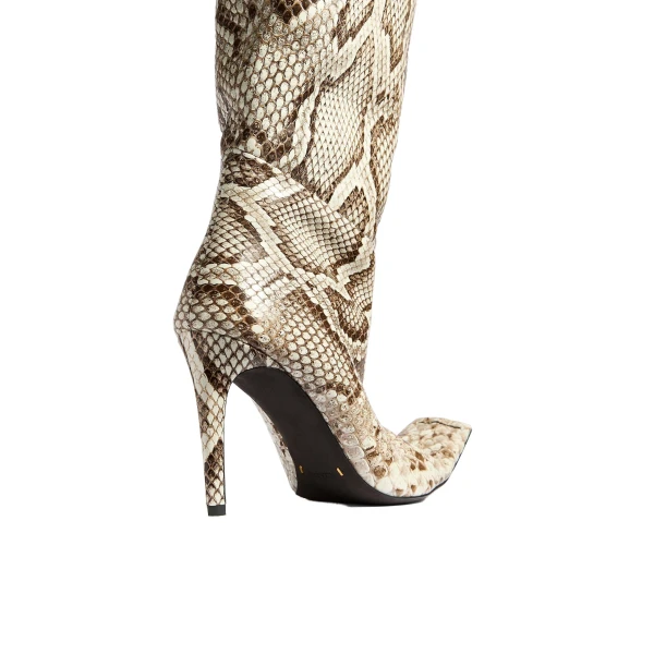 Marlene Knee-High Boot in Natural Python - Image 4