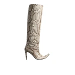Khaite Marlene Knee-High Boot in Natural Python