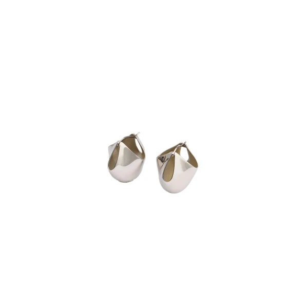 Medium Lotus Earrings in Silver