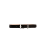 Khaite Medium Manhattan Belt in Black Leather with Silver