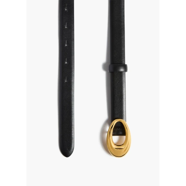 Olivia Belt in Black Leather with Gold - Image 2