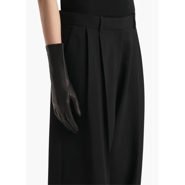 Remo Mid-Length Gloves in Black Leather - Image 2