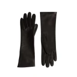 Khaite Remo Mid-Length Gloves in Black Leather